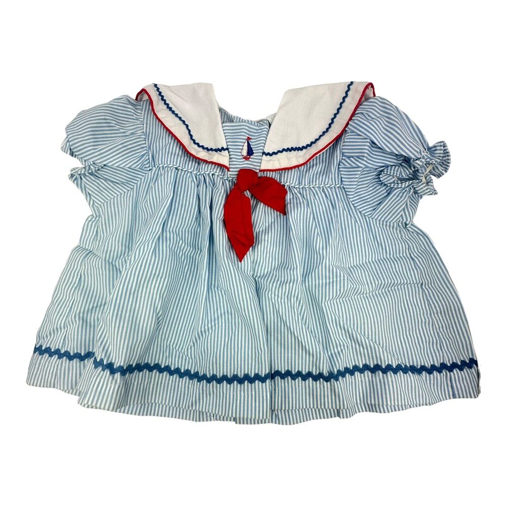 Cradle Togs Baby Dress 18 Mos Sailor Stripes Red White Blue Patriotic Heirloom‎